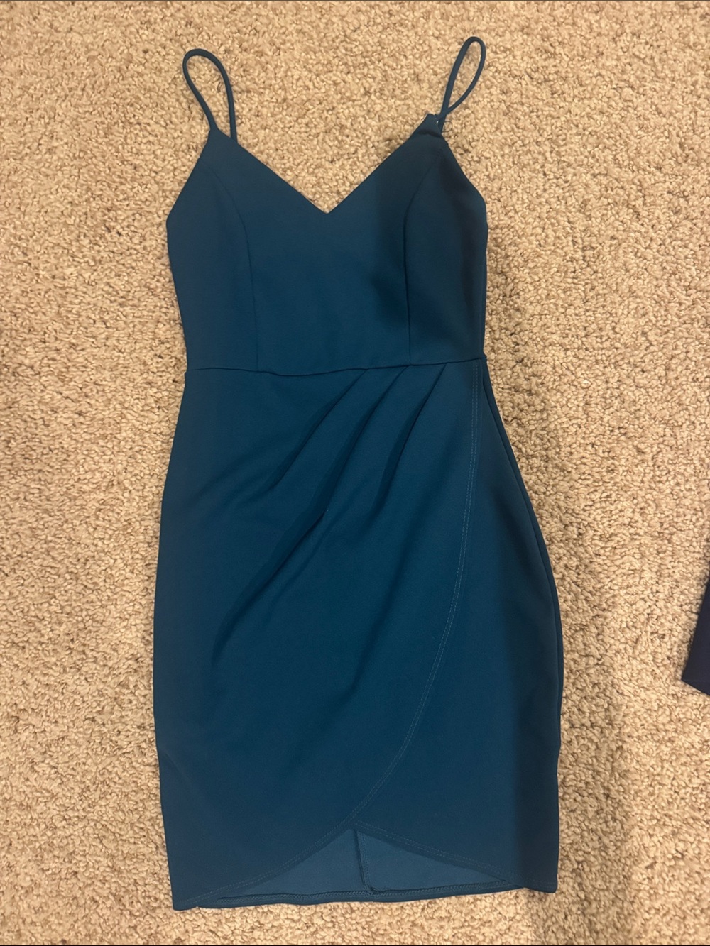 Lulu's Teal Spaghetti-Strap Sheath Dress